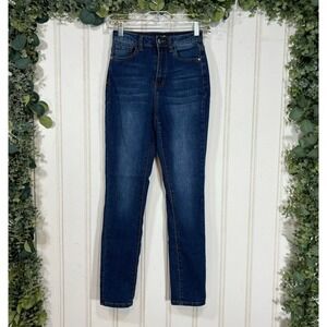 Fashion Nova Skinny Jeans High Rise Dark Wash Size 0 Retro Casual
